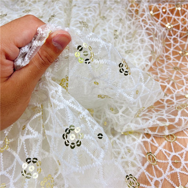 Embroidered Fabric Water Soluble Polyester Lace Fabric for Women's Wea 4